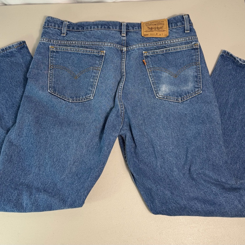 levi orange tab 505 jeans size 38x30 fits like 36
